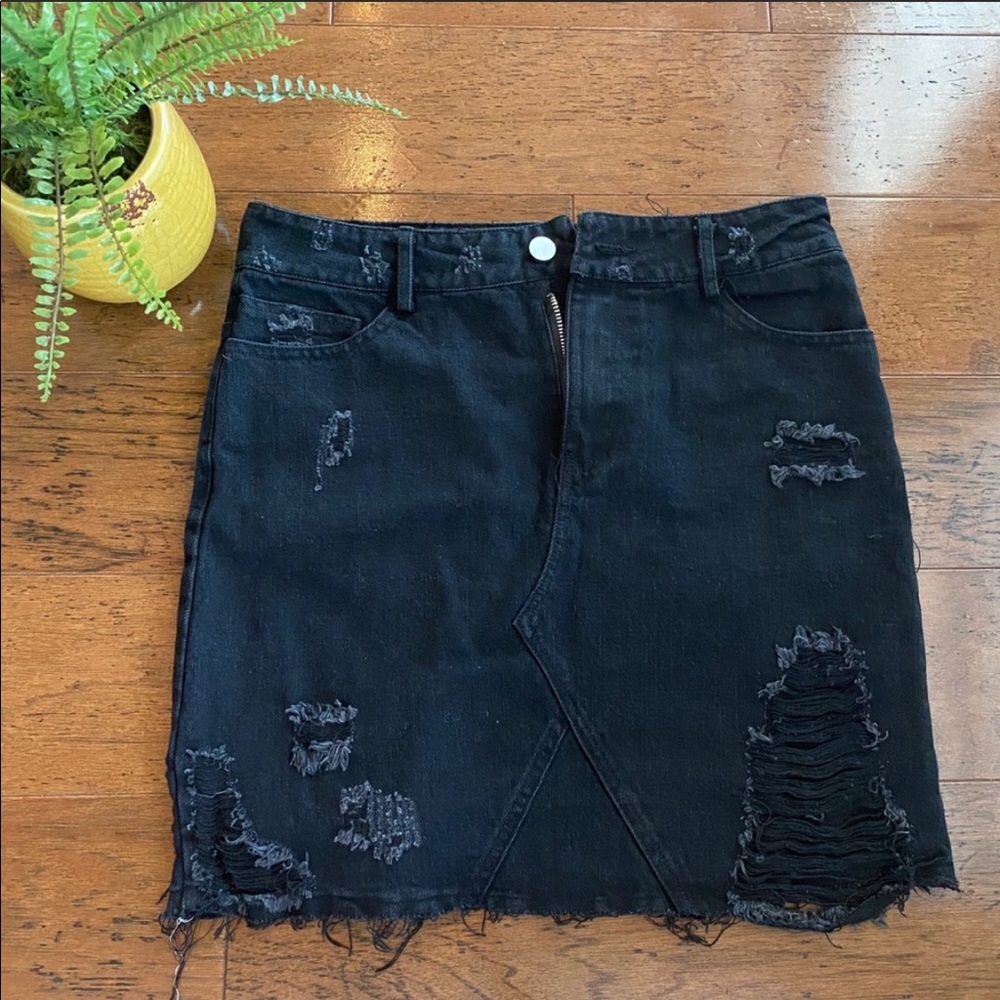 IVIVI jean mini skirt in black
